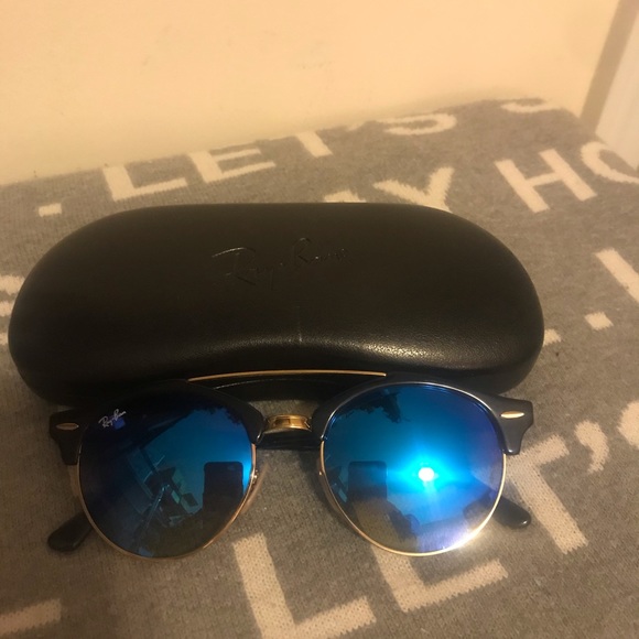 ?% Authentic Ray Ban Black Blue Sunglasses main image 6
